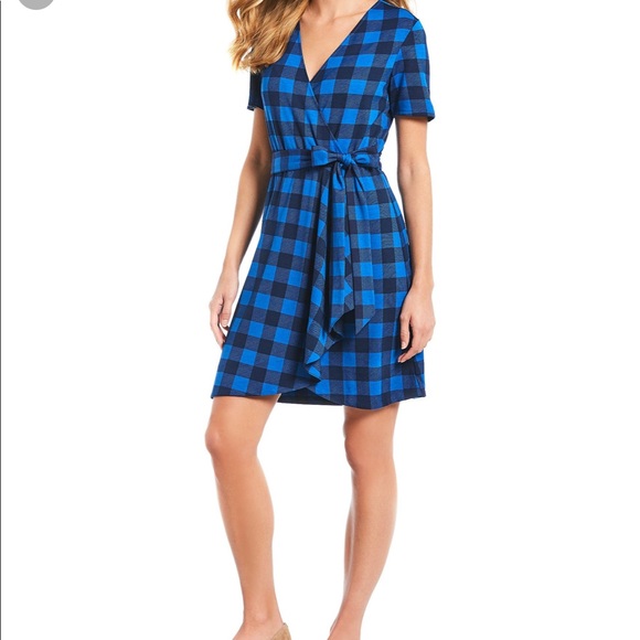 NWT Draper James Buffalo Plaid Wrap Dress - Picture 3 of 7